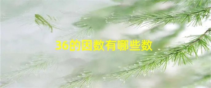 36的因数有哪些数