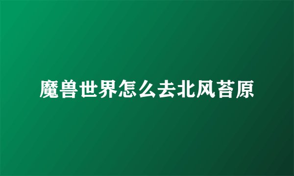 魔兽世界怎么去北风苔原