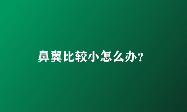 鼻翼比较小怎么办？