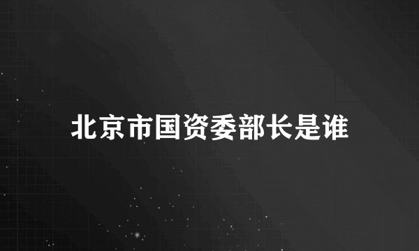北京市国资委部长是谁