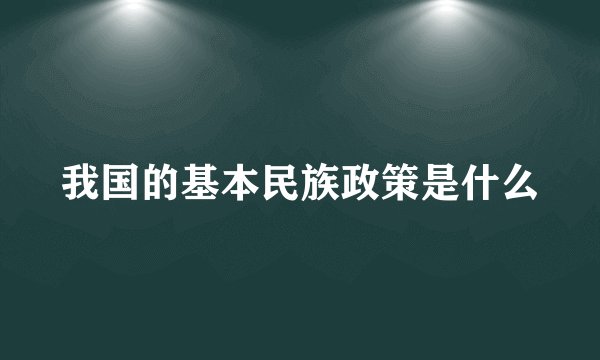 我国的基本民族政策是什么