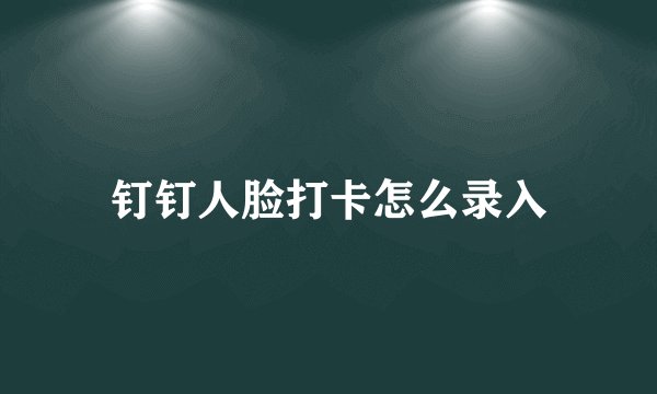钉钉人脸打卡怎么录入
