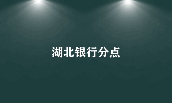 湖北银行分点