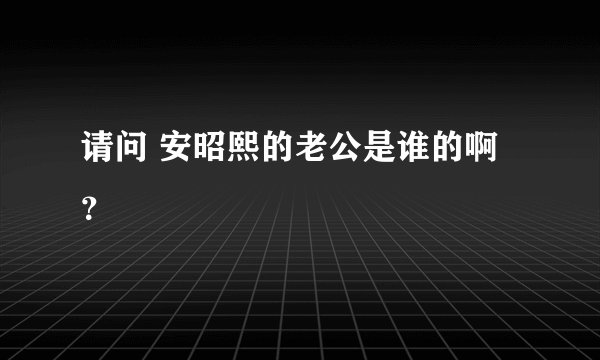 请问 安昭熙的老公是谁的啊？