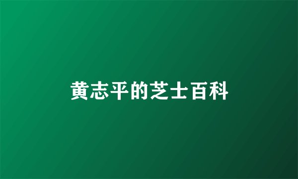 黄志平的芝士百科