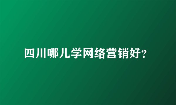 四川哪儿学网络营销好？