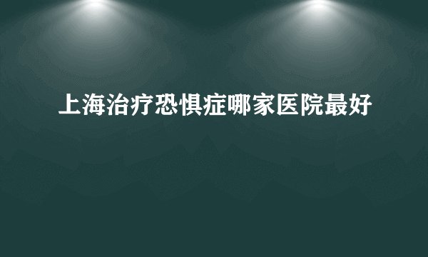 上海治疗恐惧症哪家医院最好