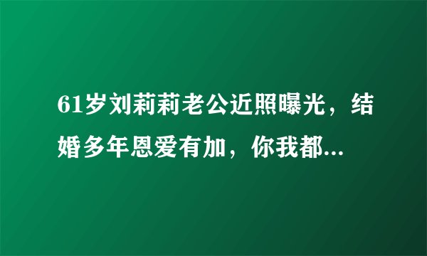 61岁刘莉莉老公近照曝光，结婚多年恩爱有加，你我都很熟悉他