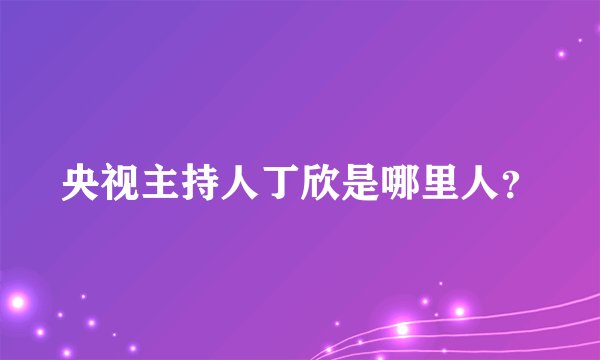 央视主持人丁欣是哪里人？