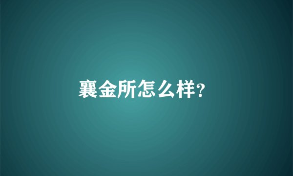 襄金所怎么样？