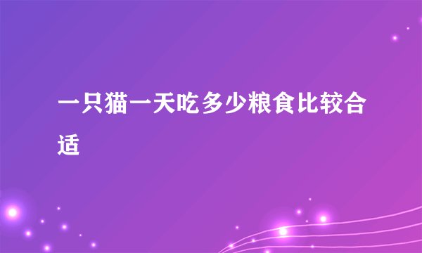 一只猫一天吃多少粮食比较合适
