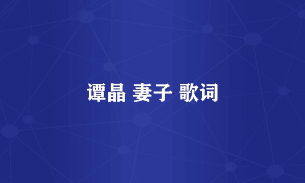 谭晶 妻子 歌词