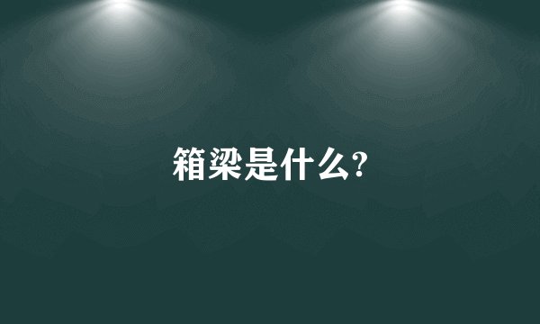 箱梁是什么?