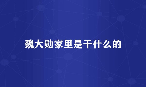 魏大勋家里是干什么的