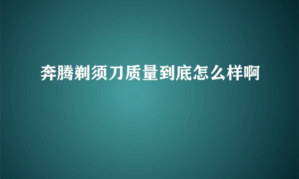 奔腾剃须刀质量到底怎么样啊