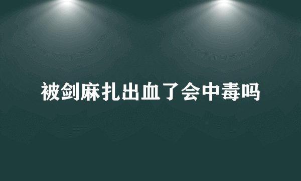 被剑麻扎出血了会中毒吗