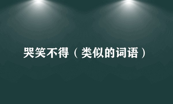哭笑不得（类似的词语）