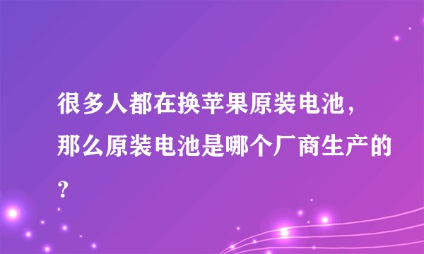 很多人都在换苹果原装电池,那么原装电池是哪个厂商生产的?