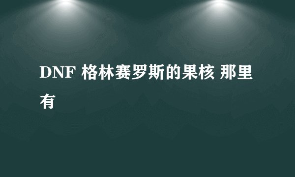 DNF 格林赛罗斯的果核 那里有