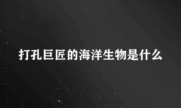 打孔巨匠的海洋生物是什么