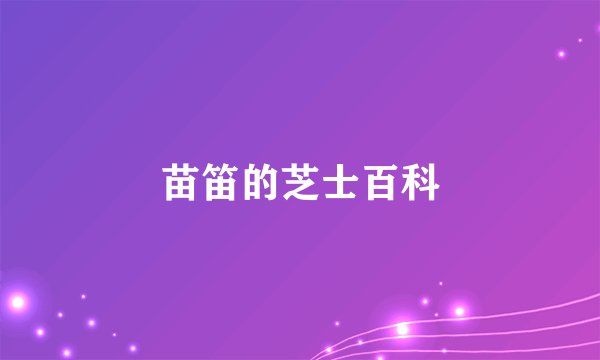 苗笛的芝士百科