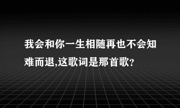 我会和你一生相随再也不会知难而退,这歌词是那首歌?