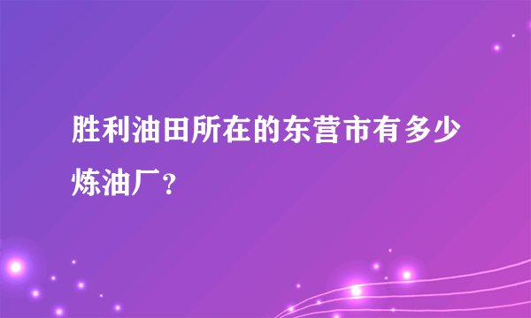 胜利油田所在的东营市有多少炼油厂？