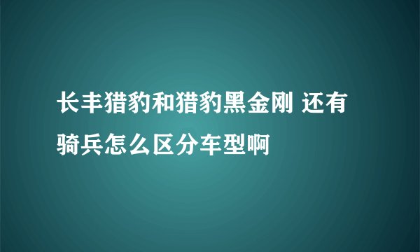 长丰猎豹和猎豹黑金刚 还有骑兵怎么区分车型啊