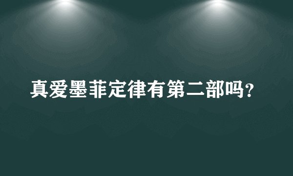 真爱墨菲定律有第二部吗？
