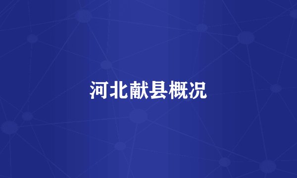 河北献县概况