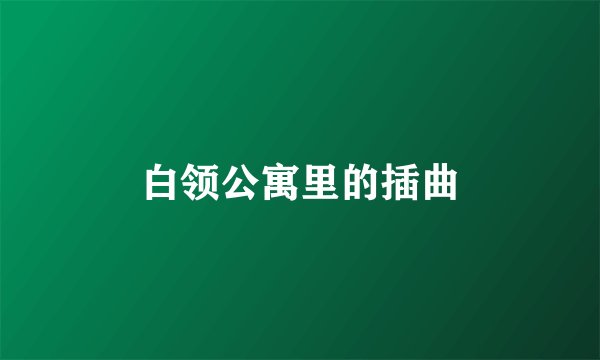 白领公寓里的插曲