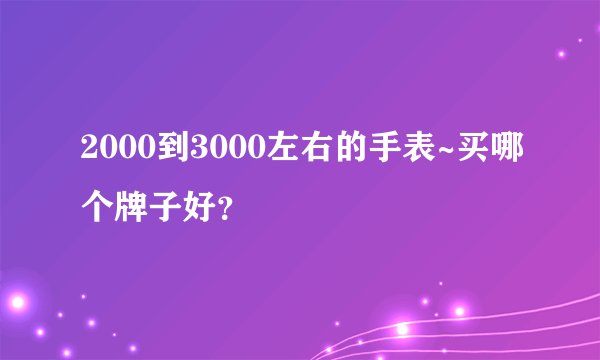 2000到3000左右的手表~买哪个牌子好？