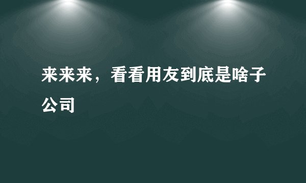 来来来，看看用友到底是啥子公司