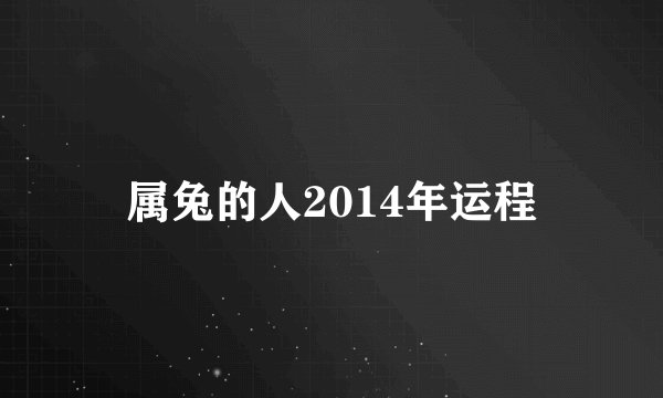 属兔的人2014年运程