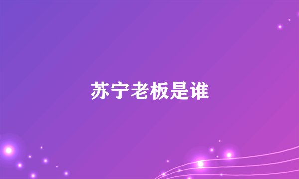 苏宁老板是谁