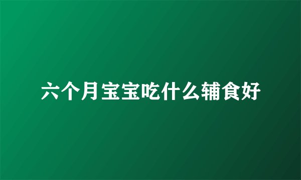 六个月宝宝吃什么辅食好