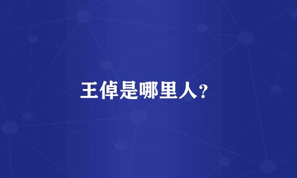 王倬是哪里人？