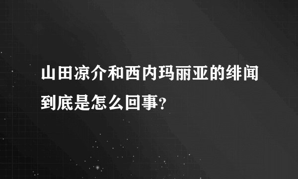 山田凉介和西内玛丽亚的绯闻到底是怎么回事？