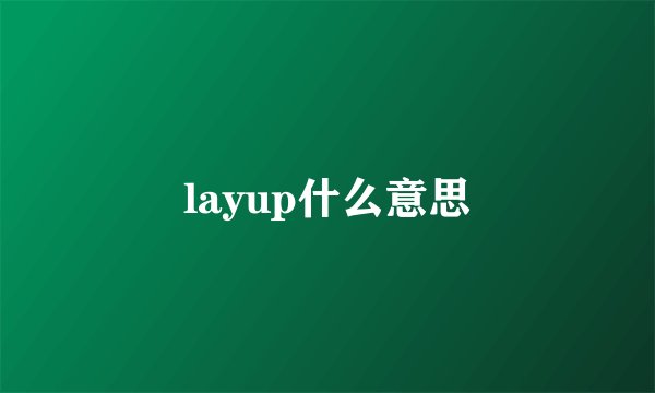 layup什么意思