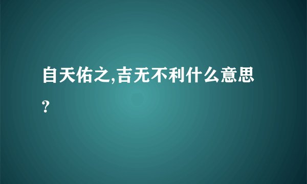 自天佑之,吉无不利什么意思?