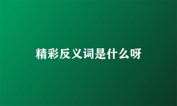 精彩反义词是什么呀