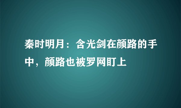 秦时明月：含光剑在颜路的手中，颜路也被罗网盯上