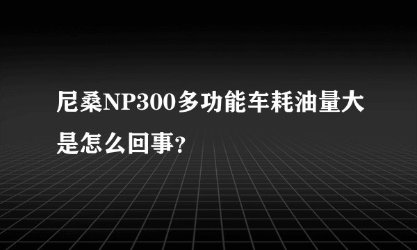 尼桑NP300多功能车耗油量大是怎么回事？
