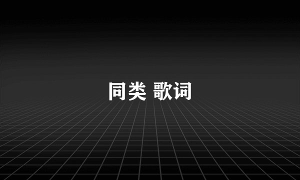 同类 歌词