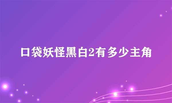 口袋妖怪黑白2有多少主角