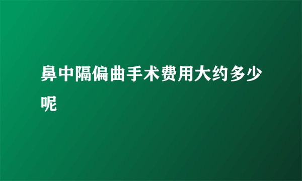 鼻中隔偏曲手术费用大约多少呢
