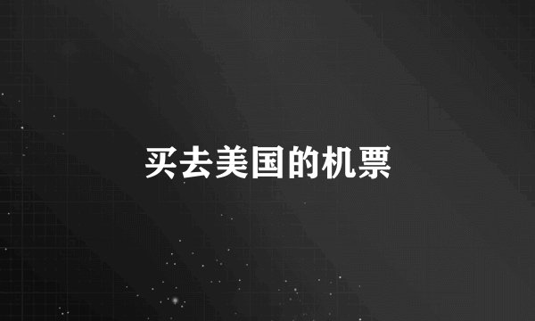 买去美国的机票