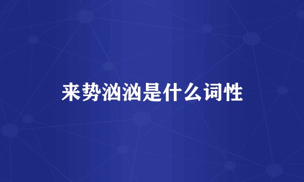 来势汹汹是什么词性