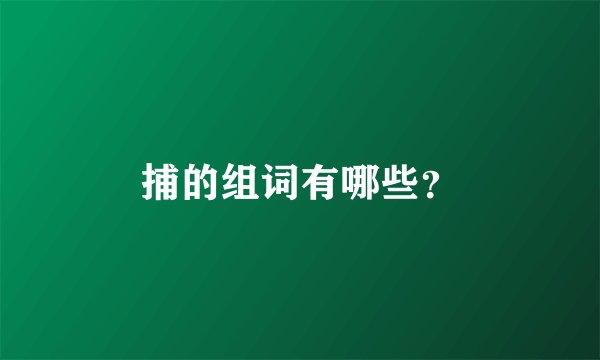 捕的组词有哪些？