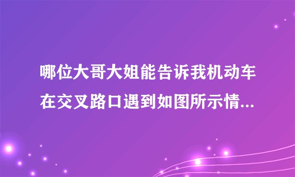 哪位大哥大姐能告诉我机动车在交叉路口遇到如图所示情况，享有优先通行权 ， 哪里错了